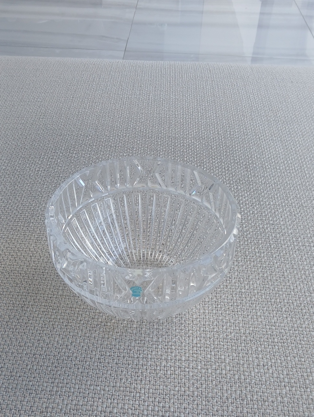Authentic Tiffany&Co.Atlas Clear Crystal Ribbed Bowl-clear.
